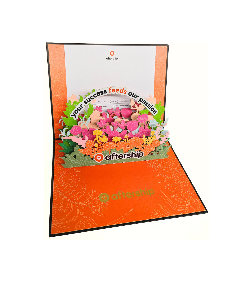 AfterShip Greeting Card (with the signatures of the CEO, CTO & CPO)