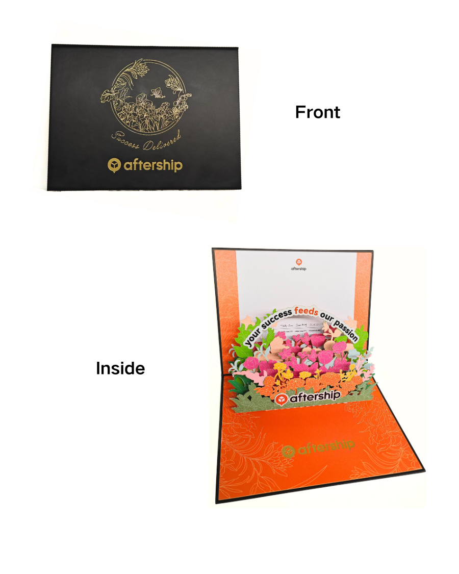 AfterShip Greeting Card (with the signatures of the CEO, CTO & CPO)